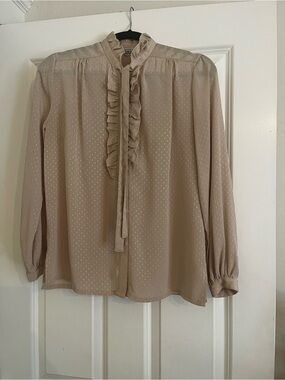 Vintage Twinkle Original Classic Ruffle Tie-Neck Blouse sz see measurements